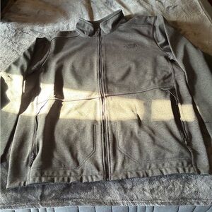 The North Face Canyonwall Dark Grey Hrathrred Full-Zip Softshell Jacket.